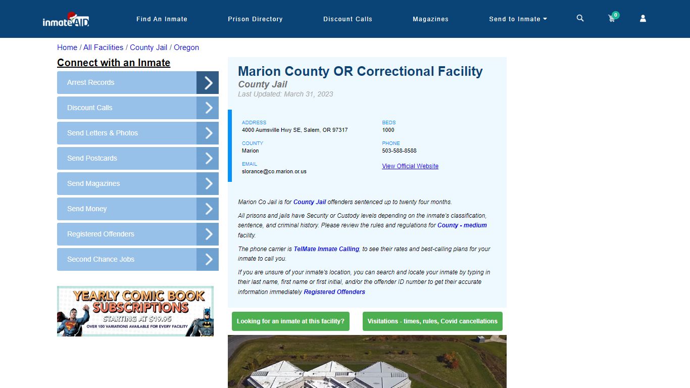 Marion County OR Correctional Facility - Inmate Locator - Salem, OR